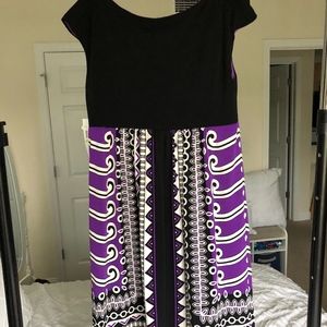 B. Calm Amethyst and Black Pattern Dress